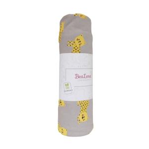 ART DU FIL : Coupon de tissu 'BeaLena' Jersey Gris Léopards 80 cm x 1 m