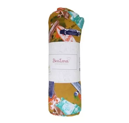 ART DU FIL : Coupon de tissu 'BeaLena' Jersey Jaune Skate Board 80 cm x 1 m