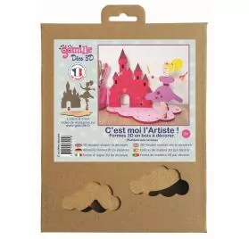 SUPPORTS A DECORER : Kit Déco en bois 3D 'Gomille' Fée et Chateau 24 cm x 17 cm