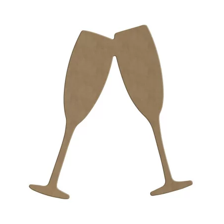 SUPPORTS A DECORER : Support en bois 'Gomille' Coupes de champagne 23,5x13,5 cm