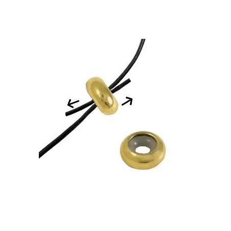 BIJOUX : Perle stoppeur en acier inox 'La Fourmi Créative' Doré 9x4 mm