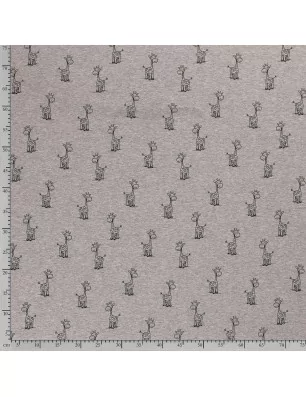 ART DU FIL : Tissu Sweat polaire alpin '3B Com' Imprimé Gris 150 cm par 50 cm (à la coupe)