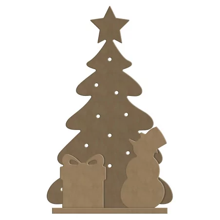 SUPPORTS A DECORER : Scène de noël en bois 'Gomille' Bonhomme de neige