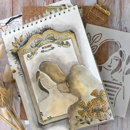 Pochoir A5 'Chou & Flowers - Storybook' Le visage