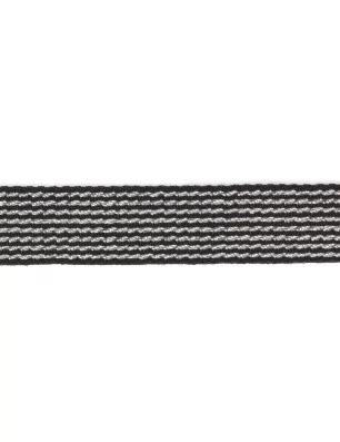 ART DU FIL : Galon fantaisie '3B Com' Noir et argent 20 mm x 1 m