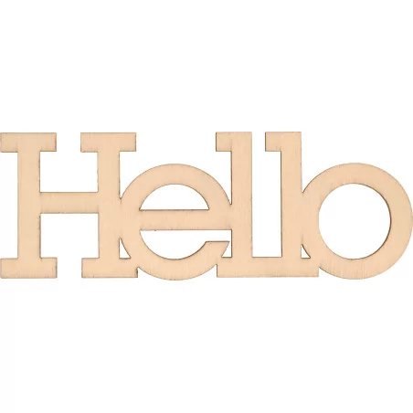 SUPPORTS A DECORER : Mot en bois 'Artemio' Hello
