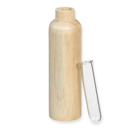 SUPPORTS A DECORER : Vase en bois avec tube en verre 'Halbach' 5.3x18 cm