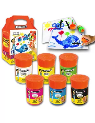 PEINTURES GOUACHES : Lot de 6 pots de peinture gouache 'Cléopâtre - Néfertari' 6x50ml