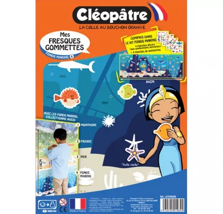 GOMMETTES : Fresque gommettes repositionnables 'Cléopâtre' Fonds marins