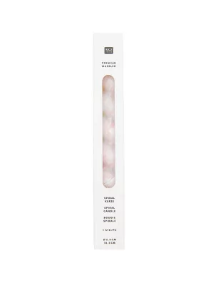 BOUGIES ET BOUGEOIRES : Bougie spirale 'Rico Design' Marbré Rouge fluo/Bleu 18.5x2.4 cm