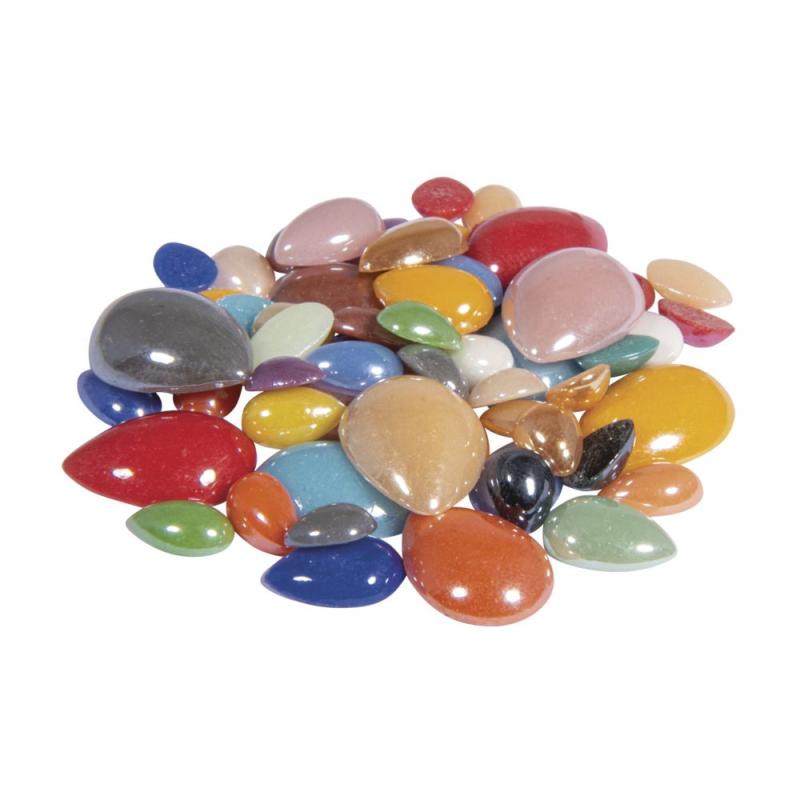 ACCESSOIRES DECO POUR BETON : Boîte de 180g de Tesselles 'Rayher - Diamond Glas' Gouttes multicolores