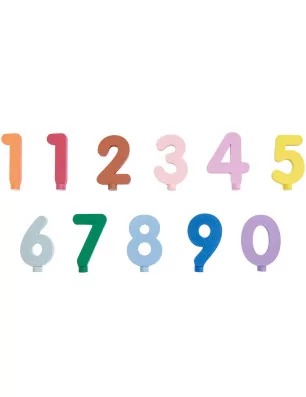 ENFANTS : Chiffres en bois de 0 à 9 'Rico Design' Multicolore 11pièces