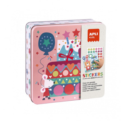 Jeu Gommettes Apli Kids - Boîte Métal Éléphant - Multicolore - Éducatif