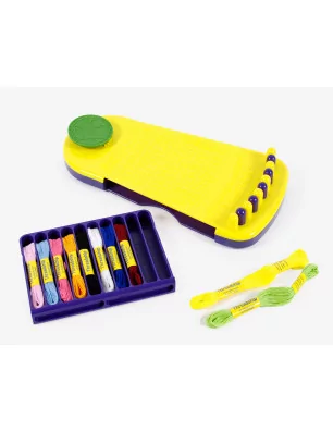 KITS CREATIFS ENFANTS : Outil Tisseur pour bracelets brésiliens 'DMC' Coffret de voyage