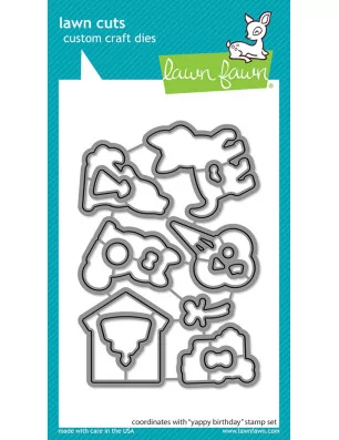 OUTILLAGE & MACHINES : Dies / Matrices de découpe 'Lawn Fawn' Yappy Birthday