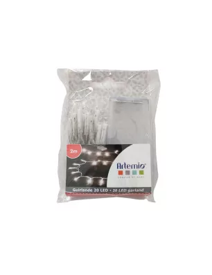 DECORATION DE FETES : Guirlande lumineuse 20 LED avec fil 'Artemio' Blanc 2m