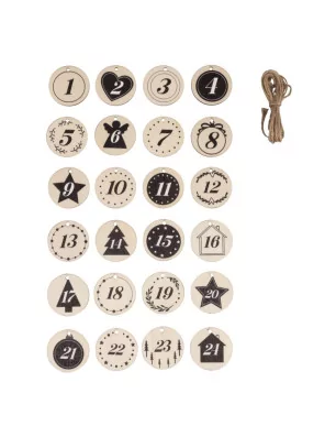 SCRAPBOOKING : 24 Chiffres de l'Avent en bois 'Rayher' 4 cm