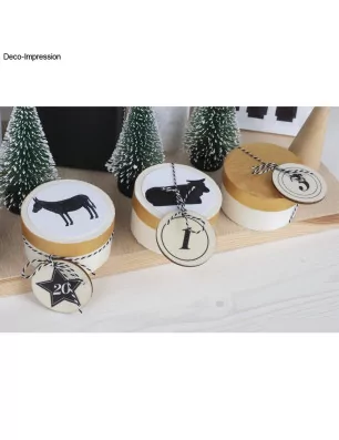 SCRAPBOOKING : 24 Chiffres de l'Avent en bois 'Rayher' 4 cm