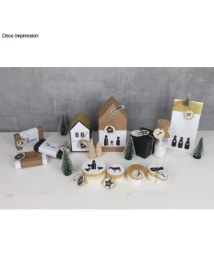 SCRAPBOOKING : 24 Chiffres de l'Avent en bois 'Rayher' 4 cm