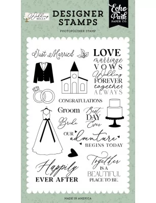 SCRAPBOOKING : Tampons transparents 'Echo Park Paper - Wedding Bells' Happily Ever After