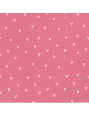 ART DU FIL : Tissu Sweat polaire alpin '3B Com' Imprimé Coeurs rose 150 cm par 50 cm (à la coupe)