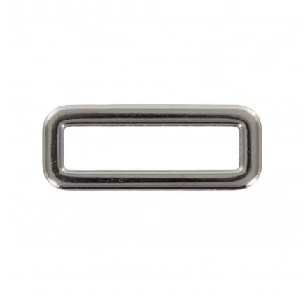 ART DU FIL : Boucle fermée en métal argenté '3B Com' Rectangle 30x9 mm