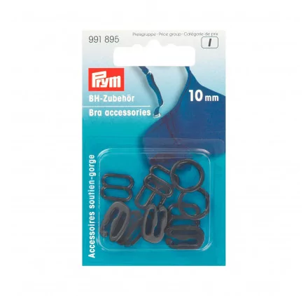 ART DU FIL : Lot d'accessoires soutien-gorge 'Prym' Noir 10 mm