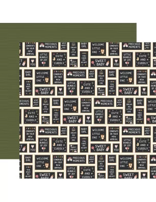 SCRAPBOOKING : Papier double 30x30 ' Echo Park Paper - Special Delivery Baby Girl' Baby Girl Signs