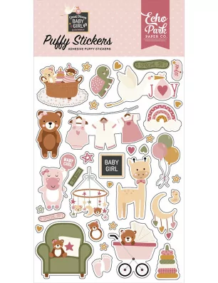 AUTOCOLLANTS FANTAISIES : Autocollants Puffy 'Echo Park Paper - Special Delivery Baby Girl'