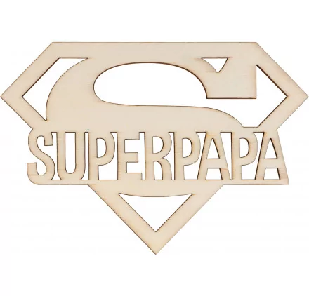 SUPPORTS A DECORER : Silhouette en bois 'Artemio' Super Papa 14.5x10 cm SUPPORTS A DECORER : Silhouette en bois 'Artemio' Super Papa 14.5x10 cm