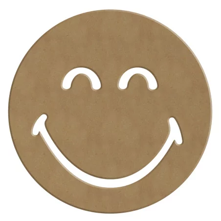 SUPPORTS A DECORER : Smiley Sourire en bois 'Gomille' 14x14 cm
