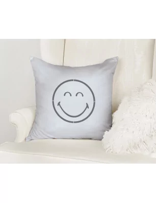 SUPPORTS A DECORER : Smiley Yeux Coeurs en bois 'Gomille' 14x14 cm