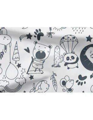 ART DU FIL : Tissu Jersey 'BeaLena' Motifs animaux 160 cm par 50cm (à la coupe)