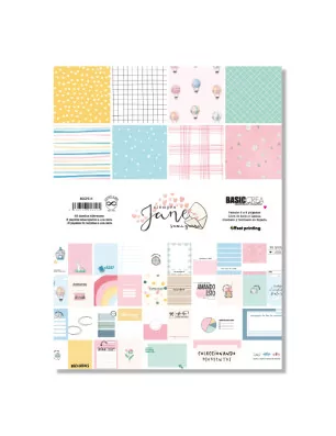 SCRAPBOOKING : Assortiment de 24 papiers décorés 15x20 'BasicCrea - Siempre Jane'