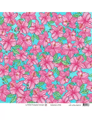 PAPIERS&nbsp;30x30 DECORES : Papier double 30x30 'La Petite Française - Litha' 1