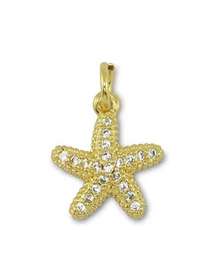 BIJOUX : Lot de 2 Breloques en métal 'La Fourmi Créative' Etoile de mer Doré 11x12mm