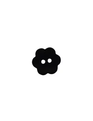 SCRAPBOOKING : Bouton nacré 2 trous '3B Com' Noir Fleur 15 mm