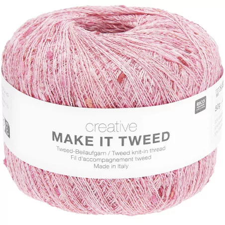 ART DU FIL : Pelote de fil 'Rico Design - Creative Make It Tweed' Bubblegum 50g 445 m
