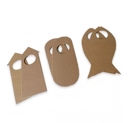 SUPPORTS A DECORER : Lot de 6 panneaux de porte à personnaliser 'Plottermarie' 10x25 cm