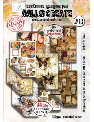 SCRAPBOOKING : Assortiment A4 de 10 papiers doubles 'AALL and Create' Time-Tarnished Wonders 13