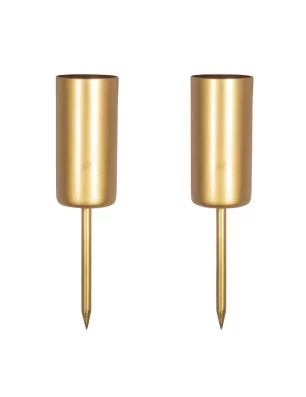 BOUGEOIRS : Lot de 2 Supports à bougie longue 'Rayher' Or 2.3 cm