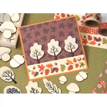 Lot de 12 Silhouettes en bois 'Artemio - Promenade en forêt' Arbres