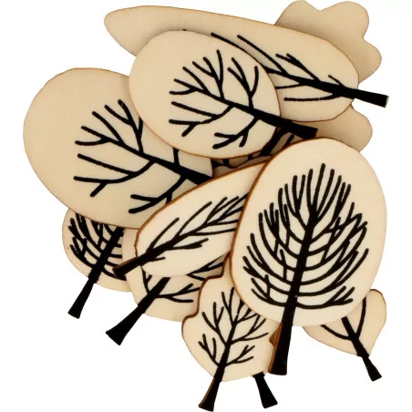 SCRAPBOOKING : Lot de 12 Silhouettes en bois 'Artemio - Promenade en forêt' Arbres