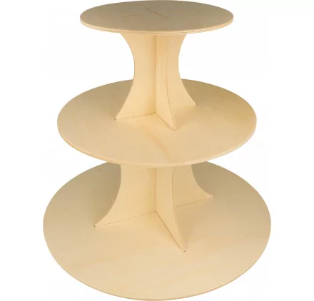 SUPPORTS A DECORER : Présentoir à cupcake en bois 'Artemio' 30 cm SUPPORTS A DECORER : Présentoir à cupcake en bois 'Artemio' 30 cm