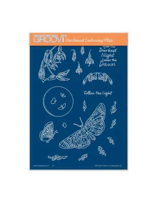 PERGAMANO : Plaque d'embossage pour Pergamano 'Groovi' After the Darkest Night Montage Elements 14.8x21 cm