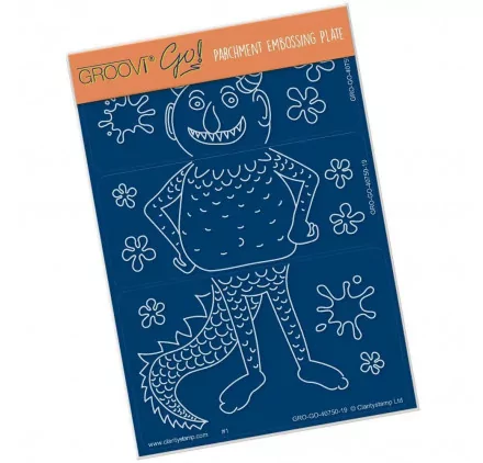 PERGAMANO : Plaque d'embossage en 3 parties pour Pergamano 'Groovi' Go Monstre 10.5x14.8 cm