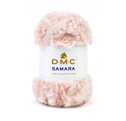 LAINES A TRICOTER : Pelote de fil fourrure 100g 'DMC - Samara' Rose pale 415 LAINES A TRICOTER : Pelote de fil fourrure 100g 'DMC - Samara' Rose pale 415