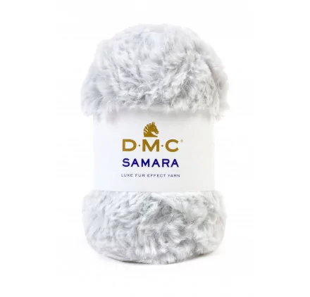 LAINES A TRICOTER : Pelote de fil fourrure 100g 'DMC - Samara' Gris 414 LAINES A TRICOTER : Pelote de fil fourrure 100g 'DMC - Samara' Gris 414
