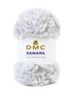 LAINES A TRICOTER : Pelote de fil fourrure 100g 'DMC - Samara' Gris 414