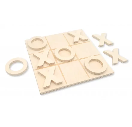SUPPORTS A DECORER : Jeu de morpion en bois 'Ctop' 15.5x15.5 cm